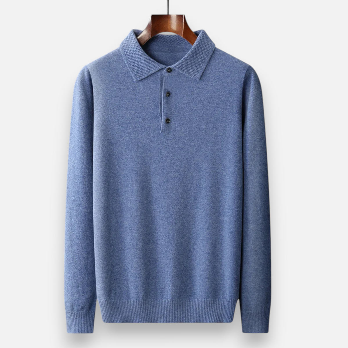 Smart-Casual Warm Merino Polo Sweater for Men