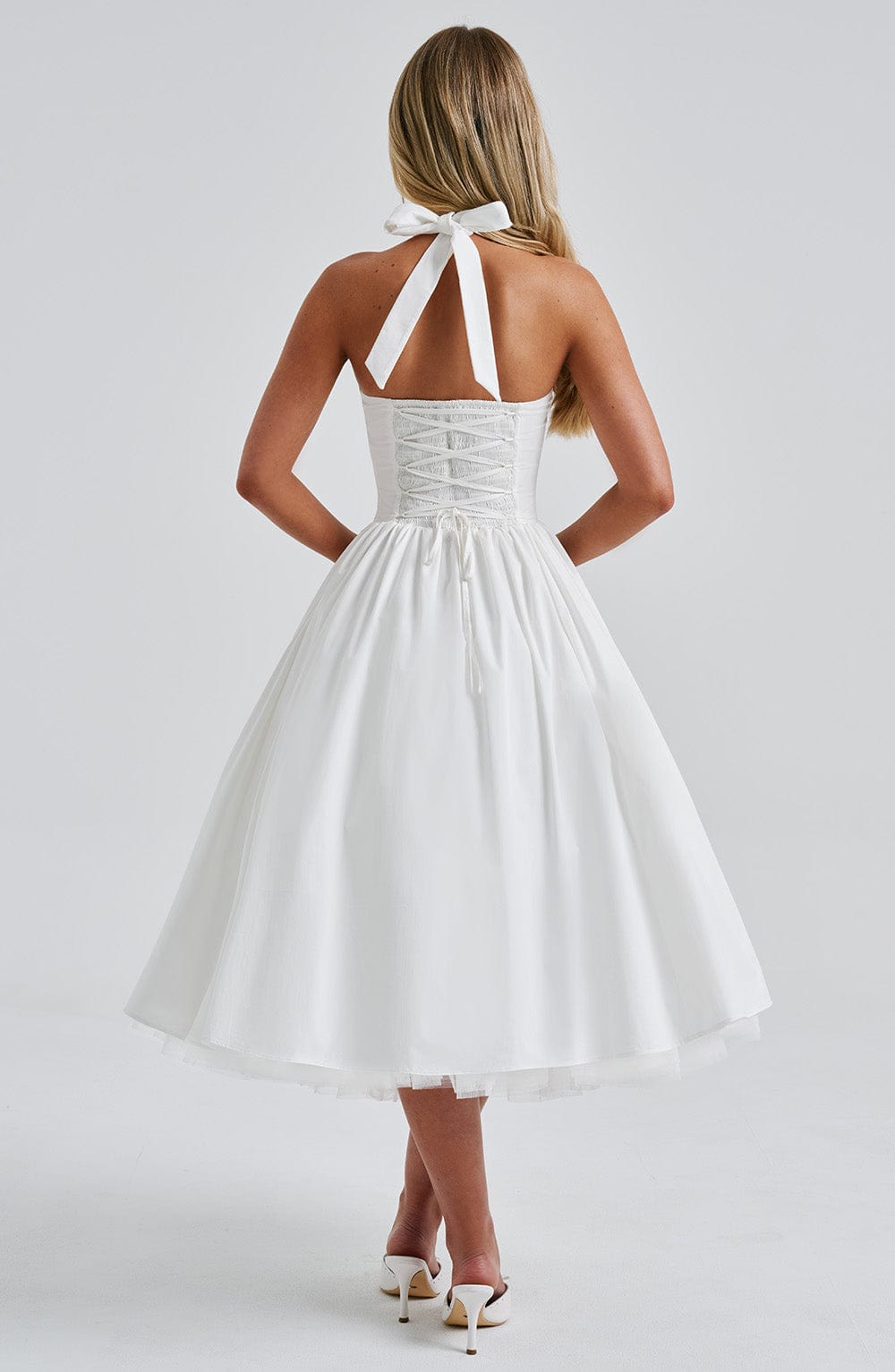 Women's Halter Party Light Wrap Elegant Wedding Guest Dress