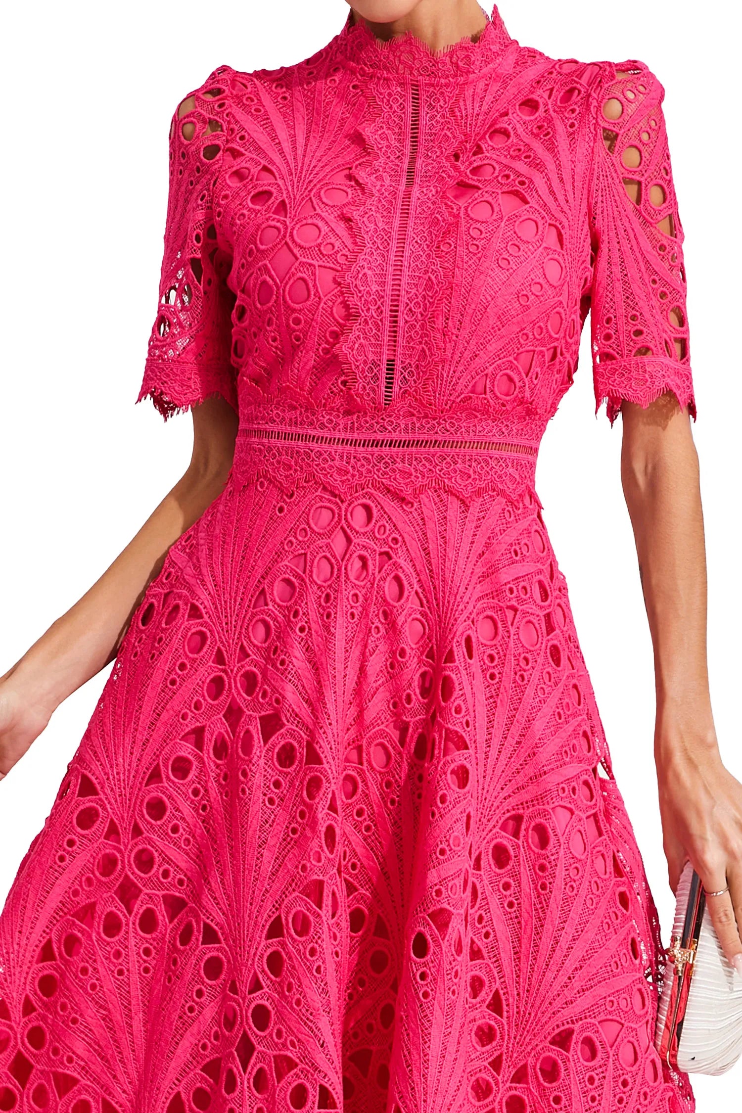 Women's Flattering Lace Party Evening Midi Dress for Women