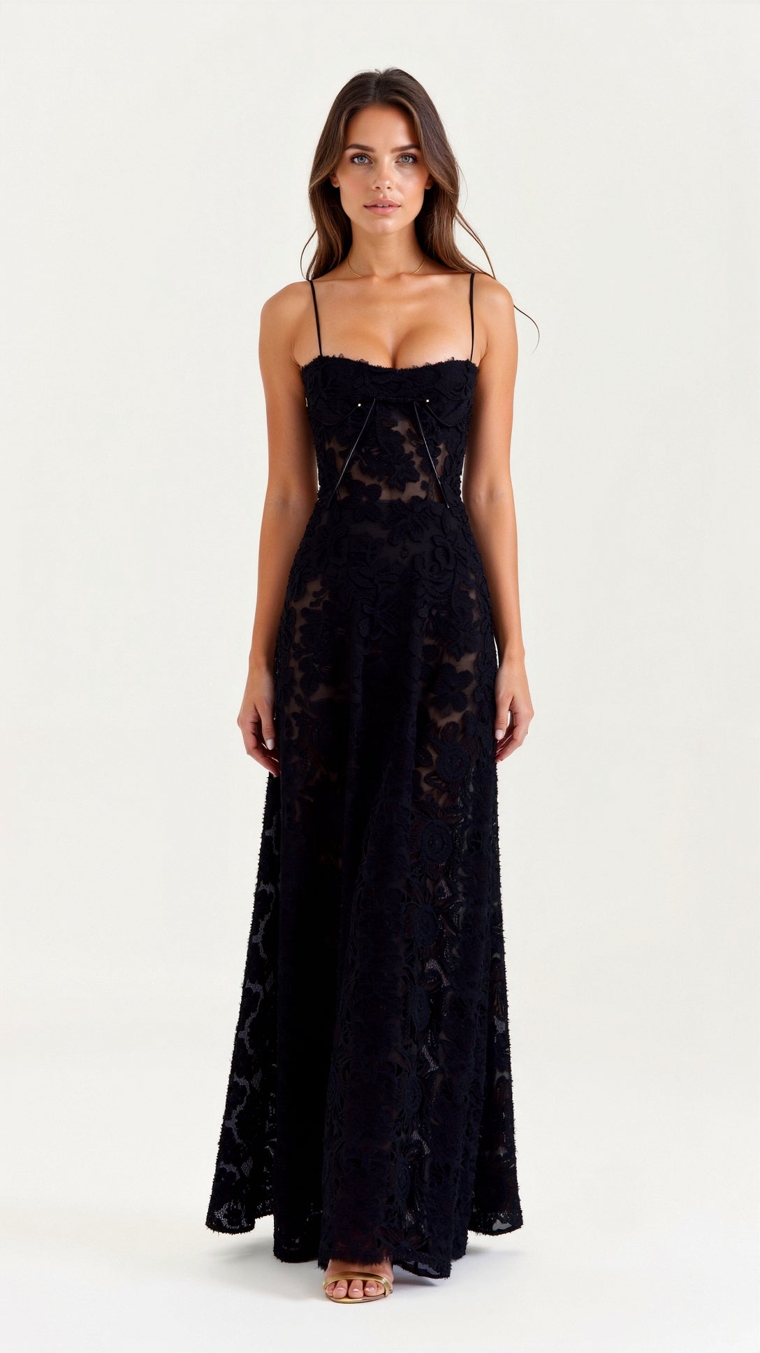 Women's Refined Bustier-Inspired Evening Maxi Wedding Guest Dress