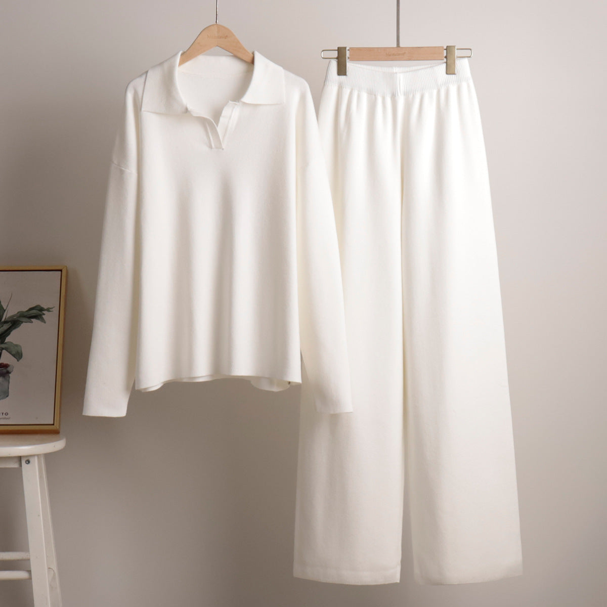 Women's Fashion Modern Elegance Knitted Two-pieces Tracksuit