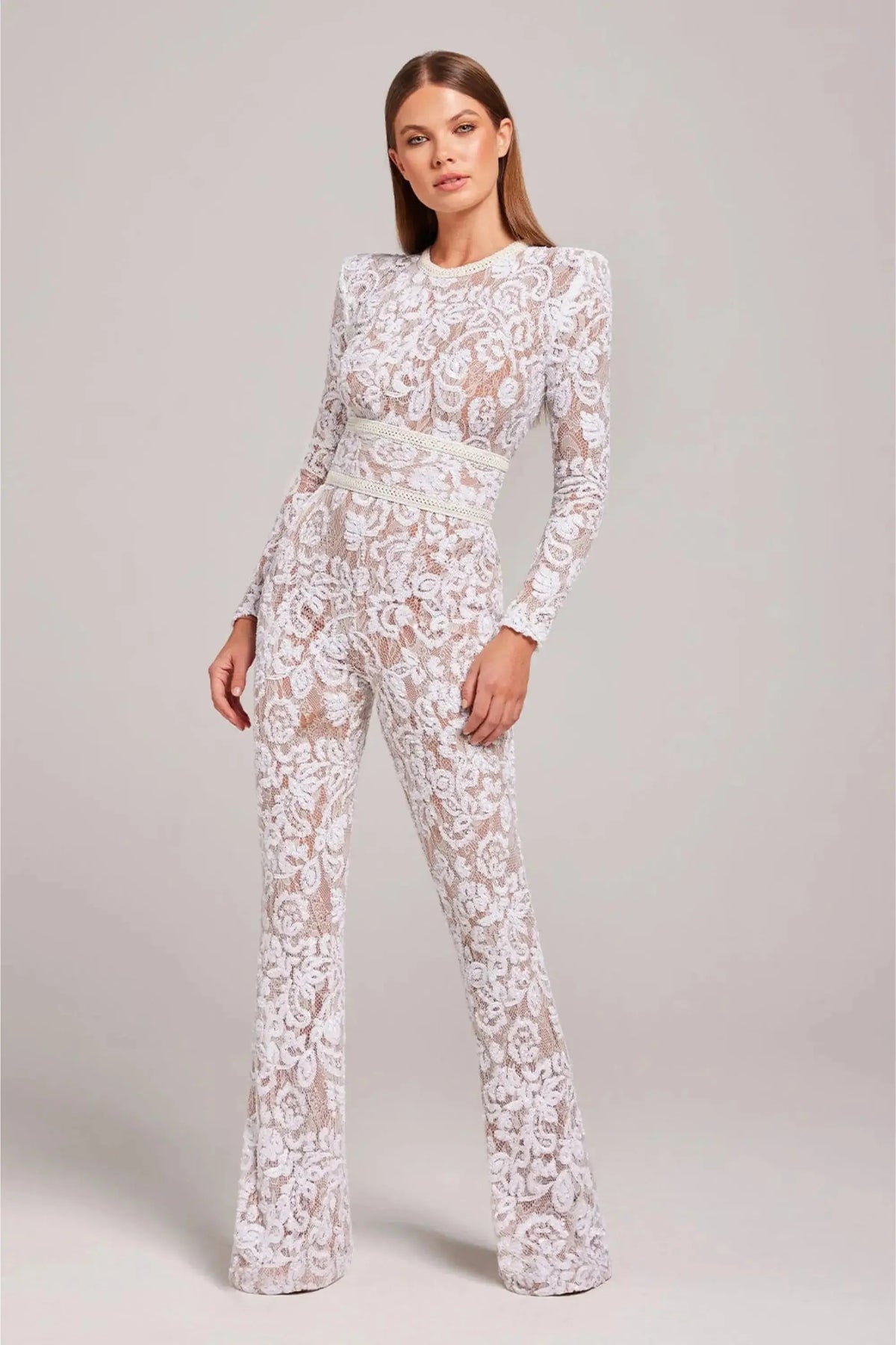 Olivie | Women’s Embellished Flared Evening Jumpsuit