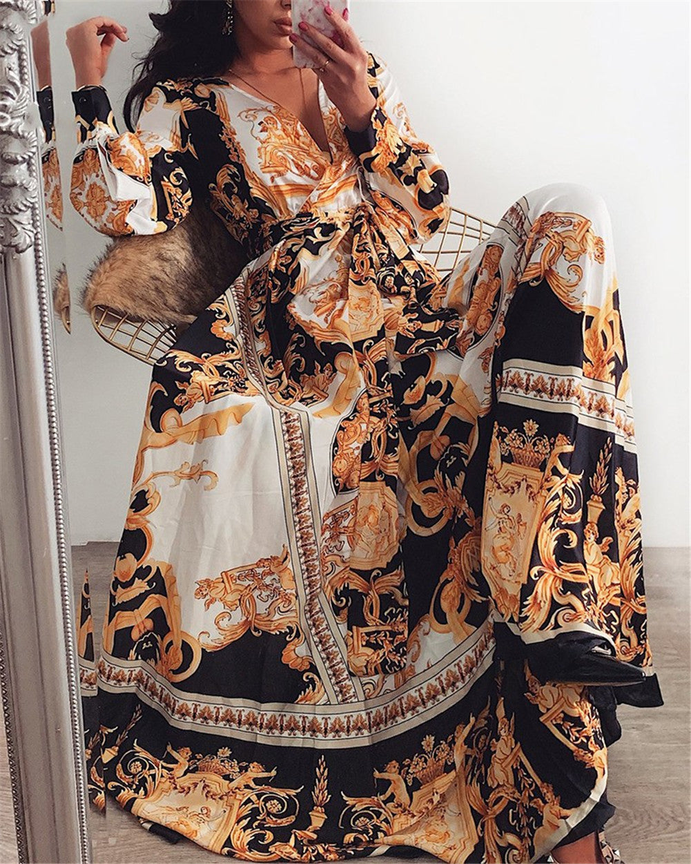 Enchanting Flowy Sunny Party Bohemian Maxi Dress for Women