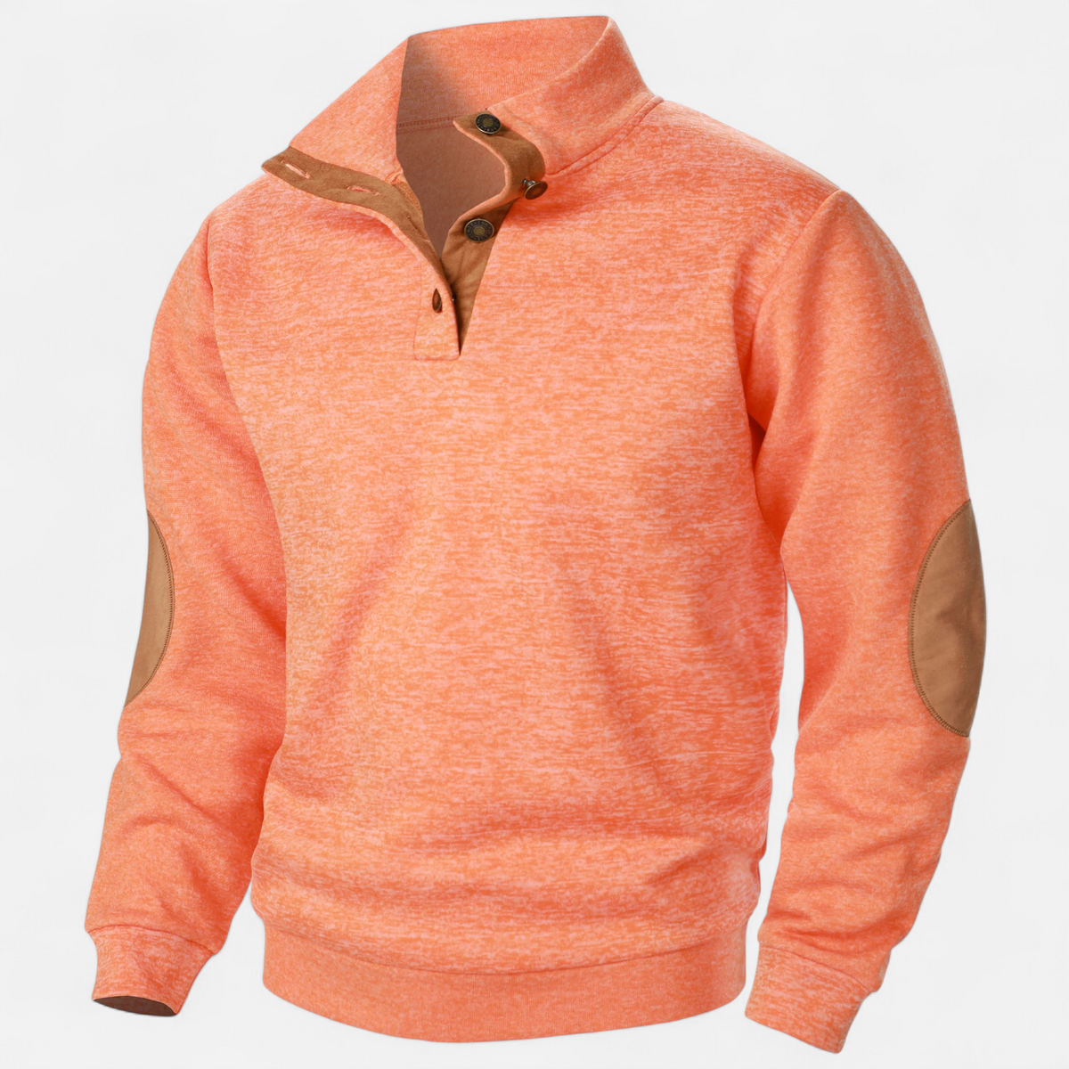Men’s Knitted Warm Button Jumper with Stand-Up Collar