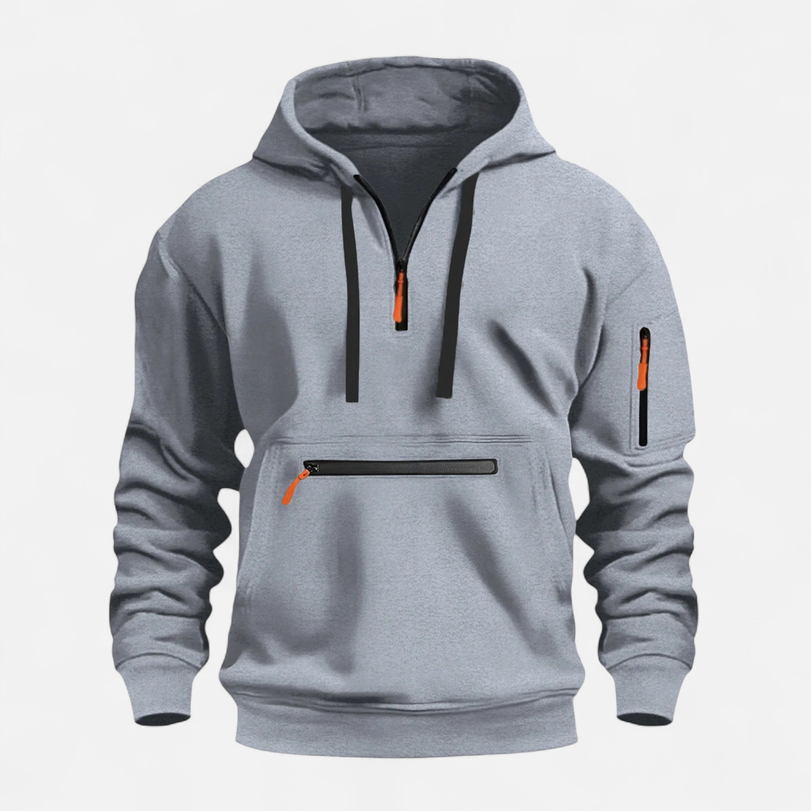 Men’s Elegance Knitted Sleek Half-Zip Athletic Hoodie