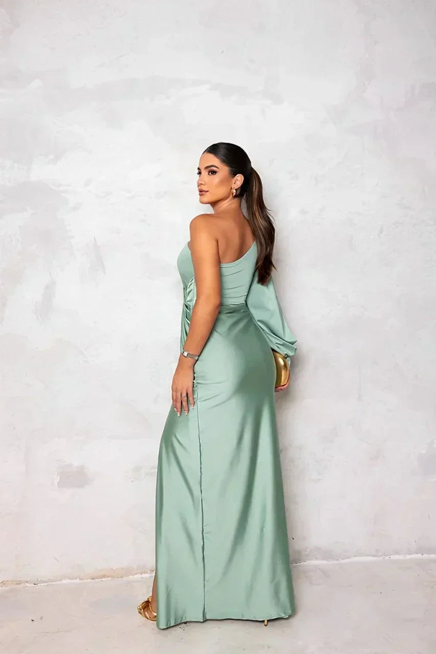 Women's Chic Slit Asymmetrical Evening Party Dress