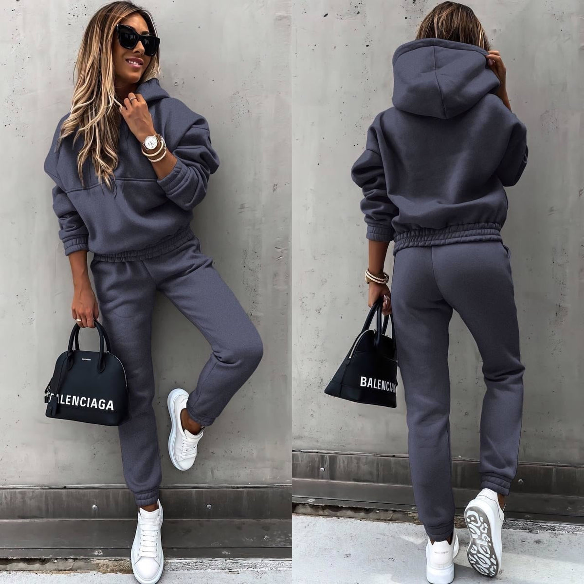 Functional two pieces tracksuit set for women - Casual Hooded and Trouser