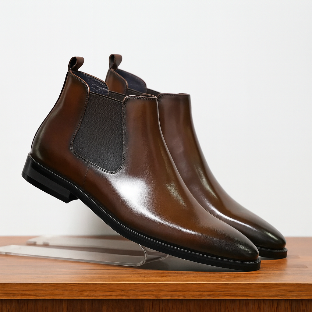 Sturdy Outdoor Occasion Leather Chelsea Boots for Men