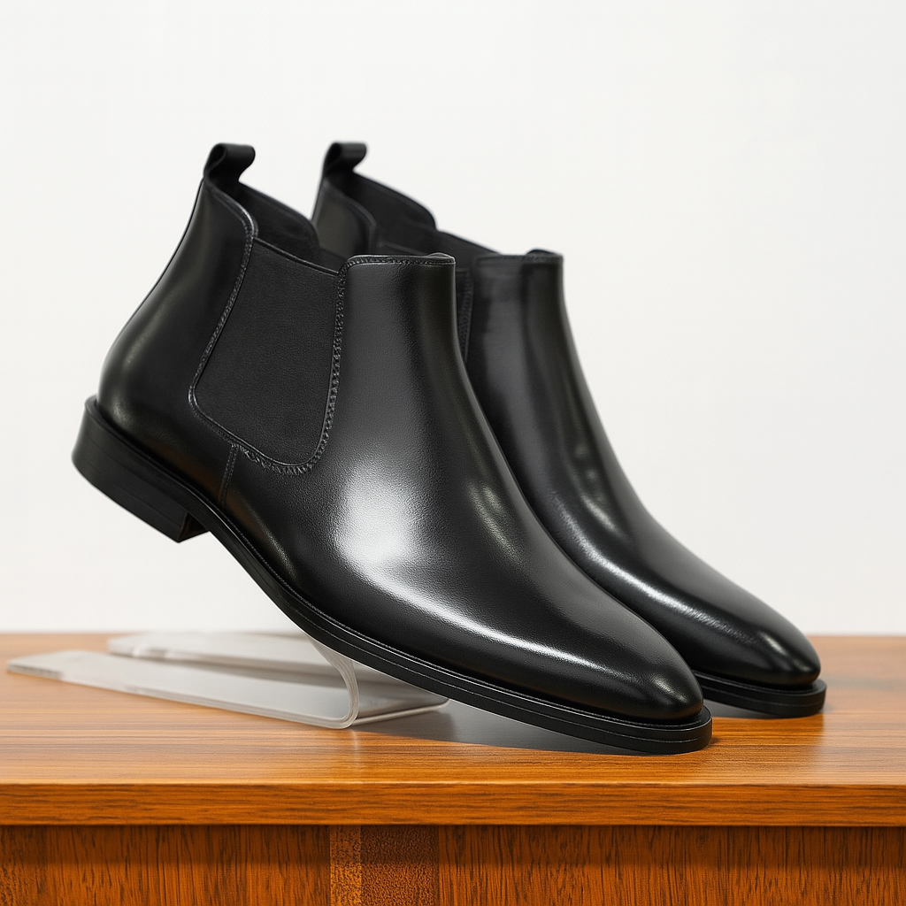 Men’s Sleek Elastic Side Leather Chelsea Boots