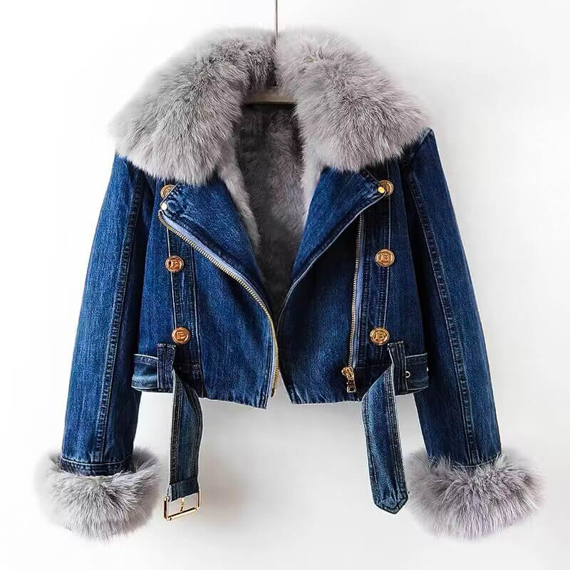 Fioren | Women’s Fur-Lined Organic Denim Jacket