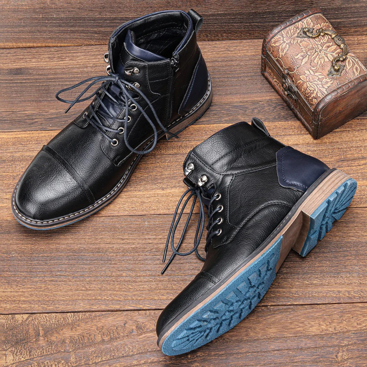 Men’s Retro Versatile Outdoor Durable Lace Ankle Boots