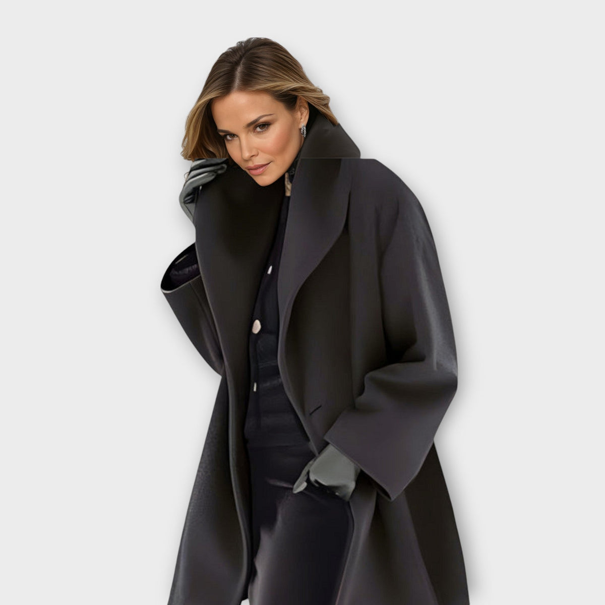 Women's Wide Collar Oversized Warm Long Coat