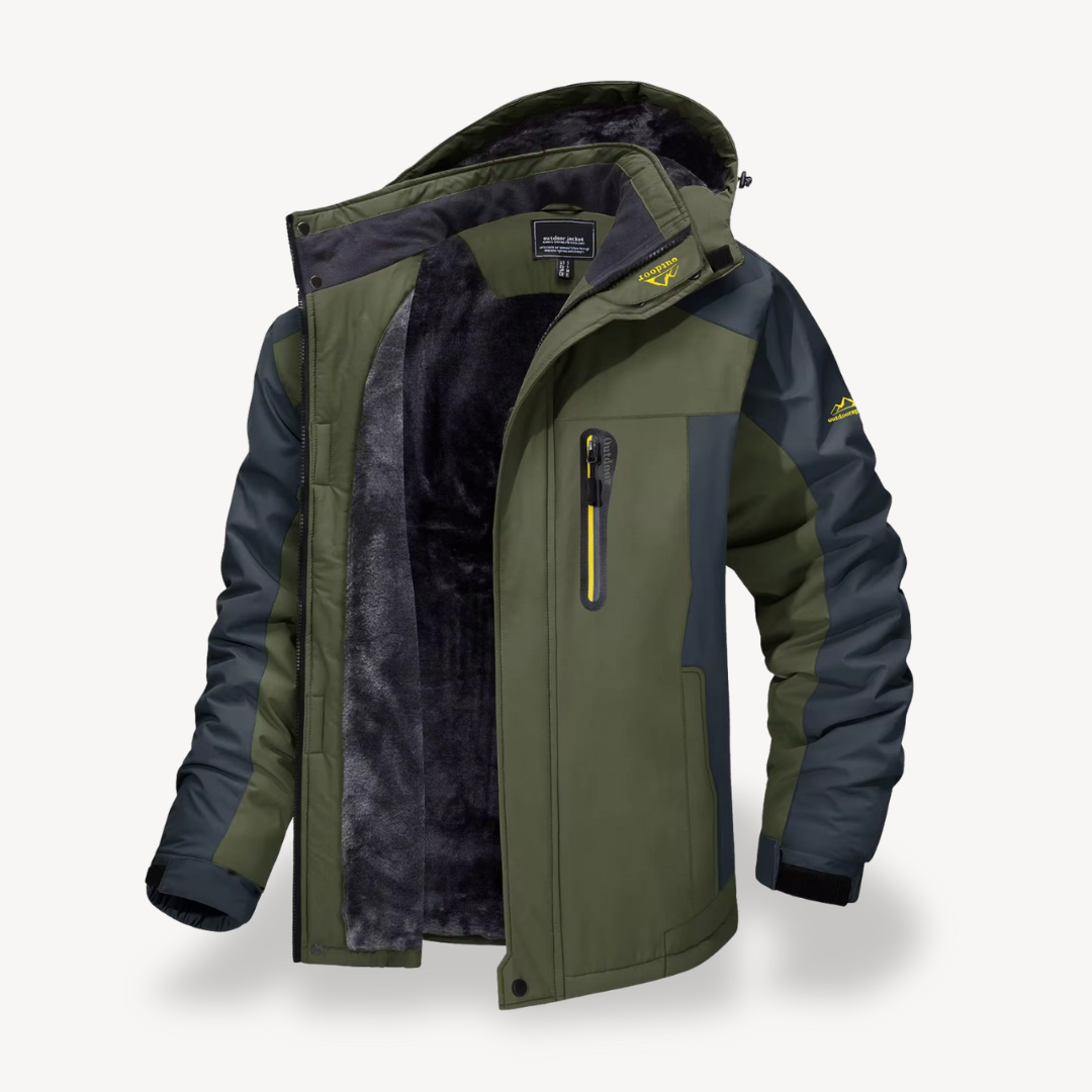 Men's Outdoor Waterproof Zipper Functional Jacket with Multiple Pockets