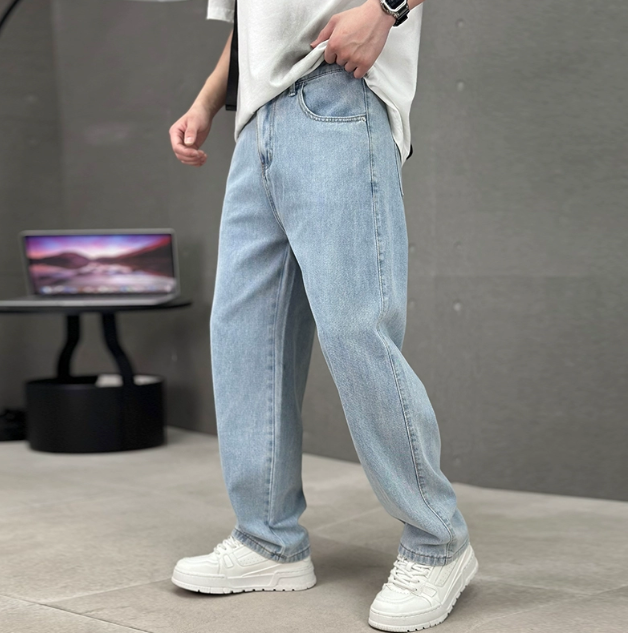 Classic Fit Straight Leg Jeans for Men