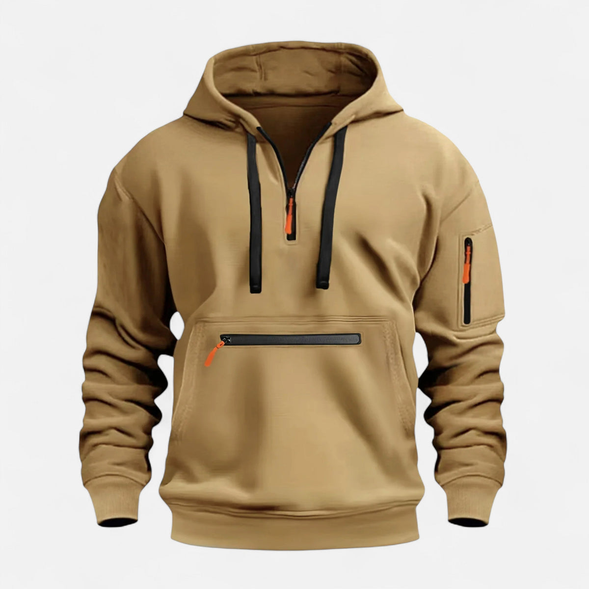 Men’s Elegance Knitted Sleek Half-Zip Athletic Hoodie