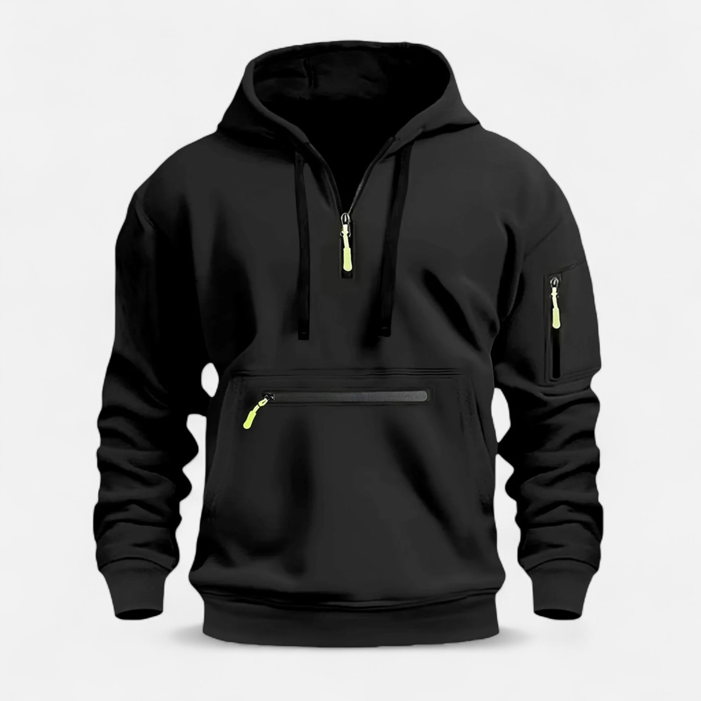 Men’s Elegance Knitted Sleek Half-Zip Athletic Hoodie